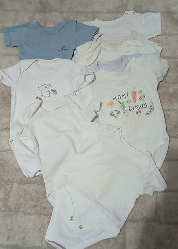 Bebek Erkek Kısa Kollu Pamuklu Çıtçıtlı Body 10 adet