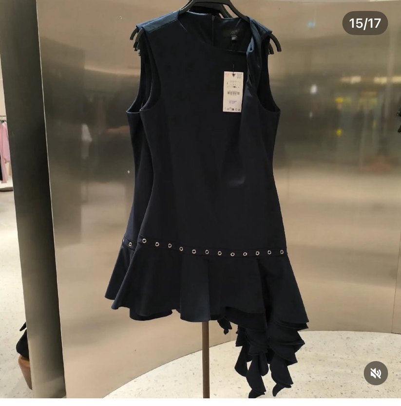 Lacivert Mini Denim Elbise - Görsel 3