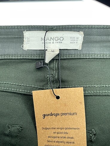 36 Beden yeşil Renk Mango Jean / Kot %70 İndirimli.