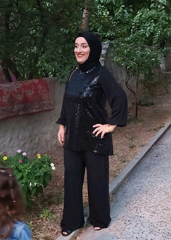 Uzun Kollu Siyah Gotik Kadın Takım