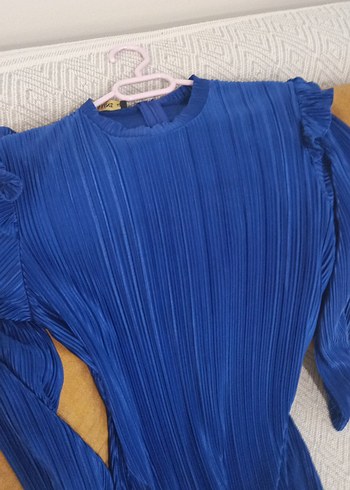 sak mavi yeni sezon elbise - Görsel 6