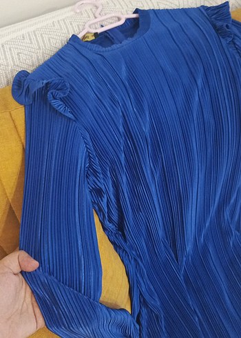 sak mavi yeni sezon elbise - Görsel 3