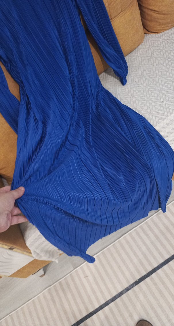 sak mavi yeni sezon elbise - Görsel 5