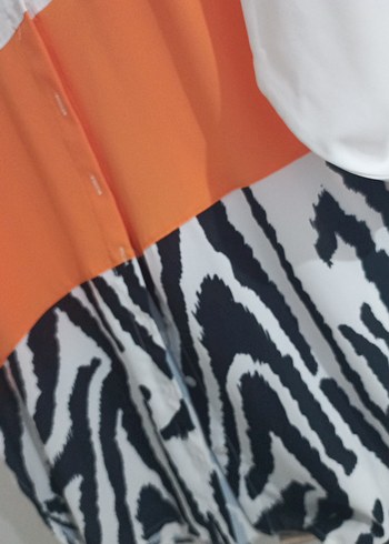 Zebra Desenli Mini Kadın Gömlek - Görsel 9