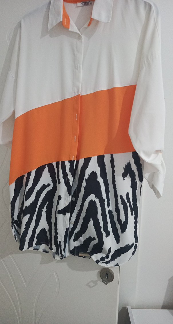 Zebra Desenli Mini Kadın Gömlek - Görsel 3