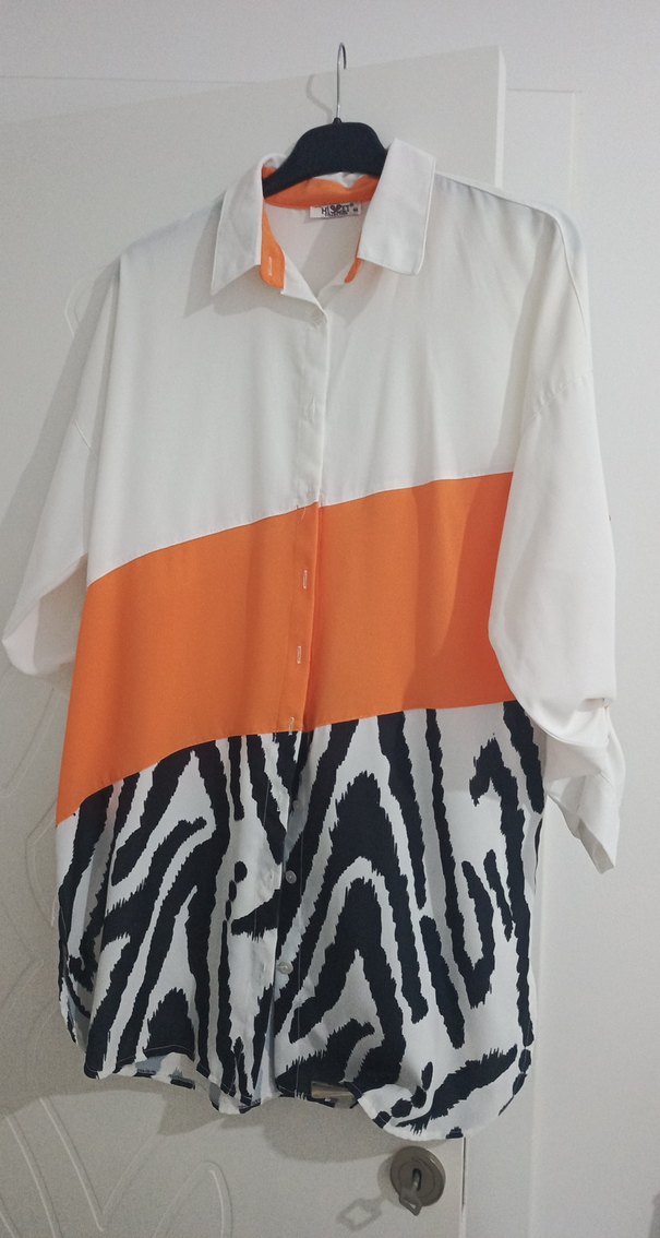 Zebra Desenli Mini Kadın Gömlek - Görsel 4