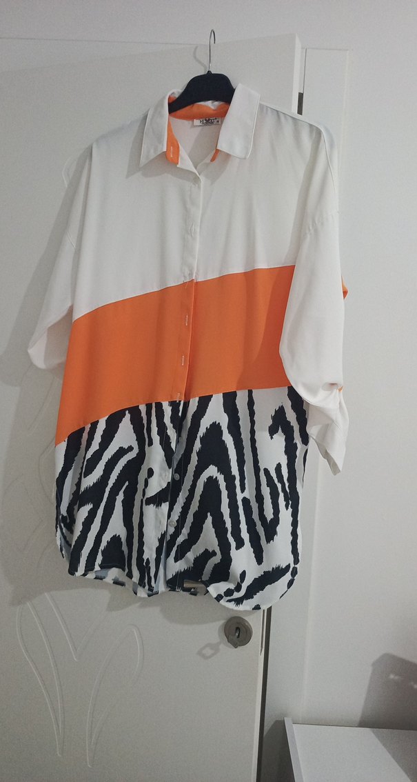 Zebra Desenli Mini Kadın Gömlek - Görsel 2