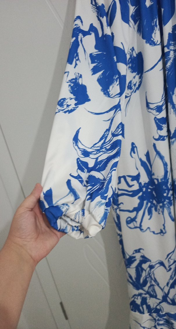 Mavi Baskılı Bohem Uzun Elbise - Görsel 4