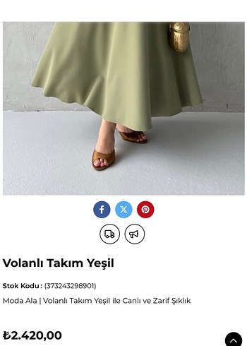 Haki Kadın Uzun Kol Düğmeli Elbise - Görsel 3