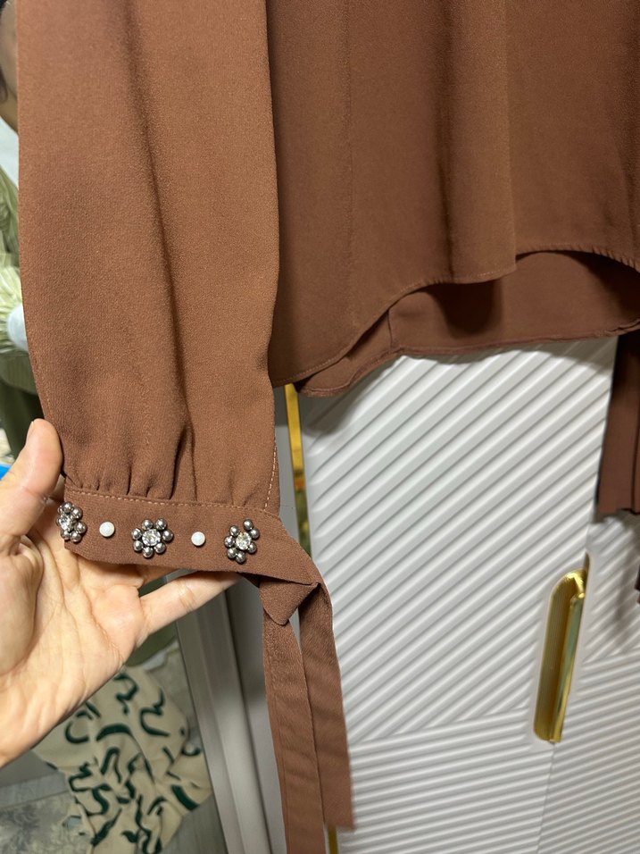 Kahverengi Kadın Piliseli Uzun Takım - Görsel 2