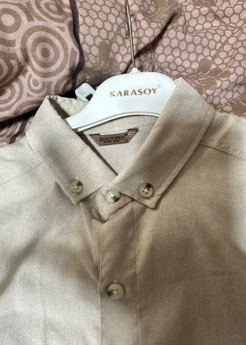 Bej Regular Fit Keten Erkek Gömlek - Görsel 3