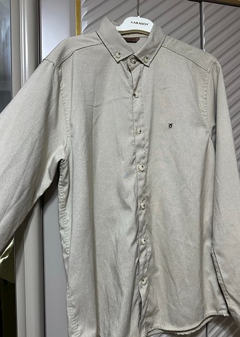 Bej Regular Fit Keten Erkek Gömlek - Görsel 2