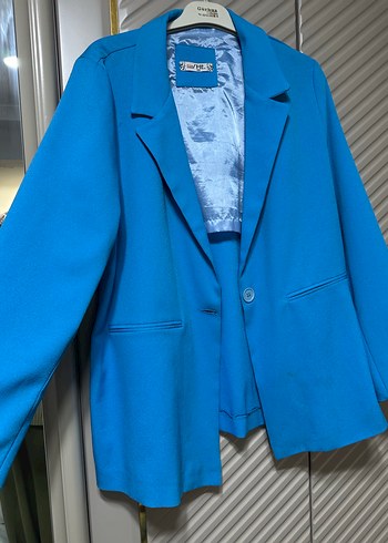 Mavi Midi Kadın Blazer Ceket - Görsel 2