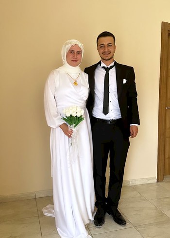 l Beden beyaz Renk Nikah Elbisesi