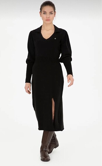 Pierre Cardin Pierre Cardin Siyah fit triko elbise????