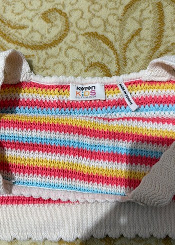 Kız Çocuk Renkli Örgü Askılı Crop - Görsel 3