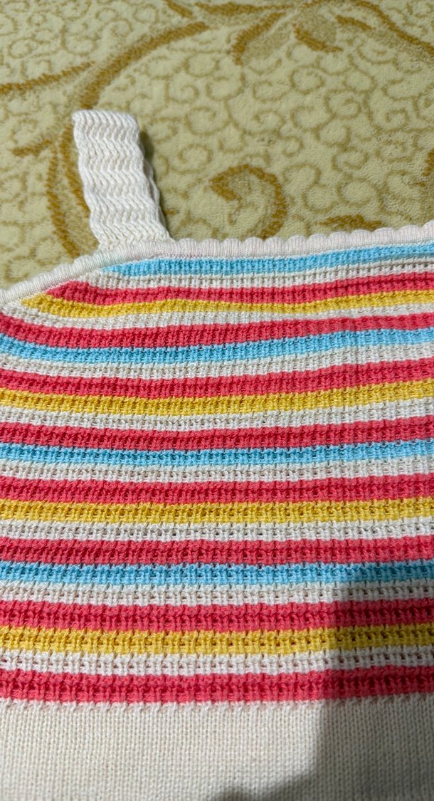 Kız Çocuk Renkli Örgü Askılı Crop - Görsel 4