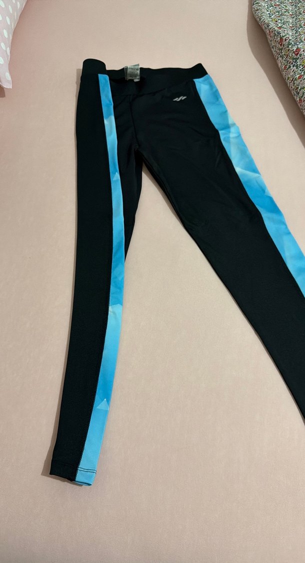 Mavi Şeritli Kadın Spor Tayt - Görsel 3