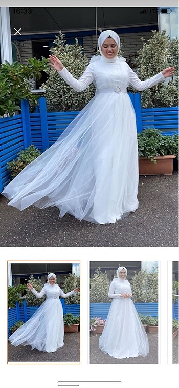 42 Beden beyaz Renk Nikah elbisesi