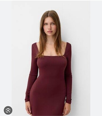 BERSHKA midi elbise