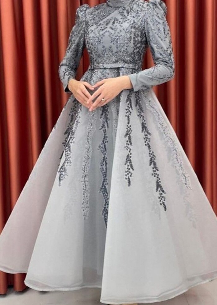 Tesettür abiye elbise nişan elbisesi - Görsel 2