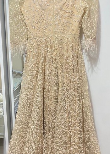 Dantel Detaylı Pembe Uzun Kollu Uzun Elbise - Görsel 3