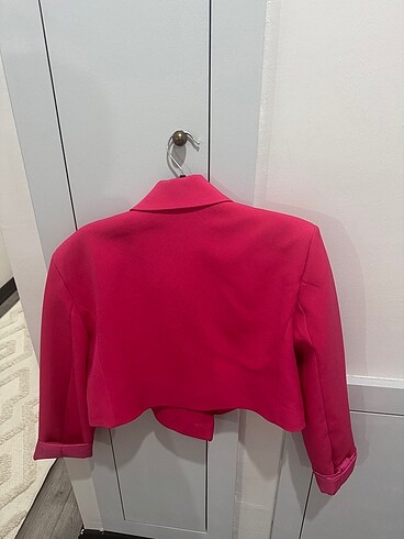 Diğer Fuşya crop blazer