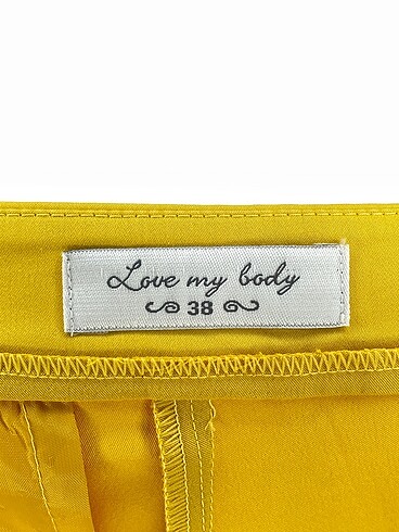 38 Beden sarı Renk Love My Body Düz Kesim %70 İndirimli.