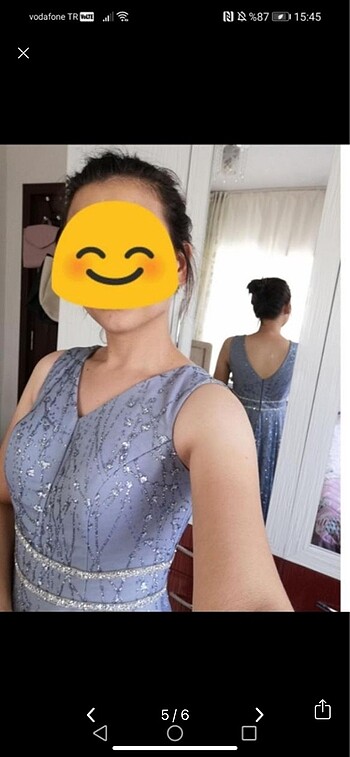 m Beden mavi Renk Nişan abiye elbise uzun