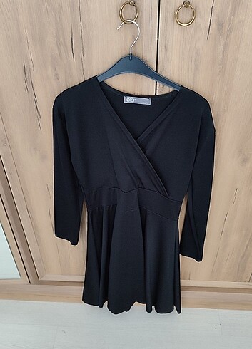 Siyah uzun kollu elbise - Görsel 5