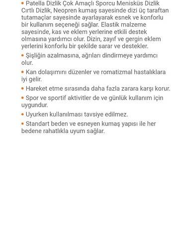 Siyah Patella cırtlı menisküs Dizlik standart beden - Görsel 2