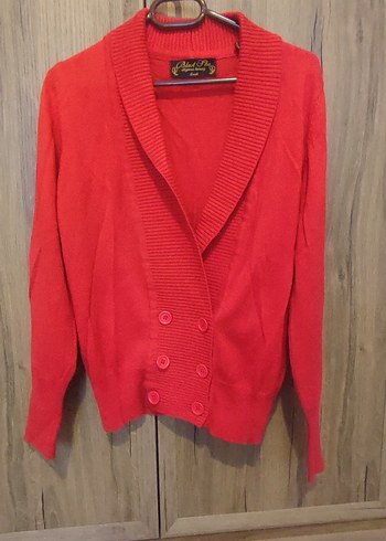 Kırmızı Düğmeli kışlık Kadın Hırka S beden - Görsel 5