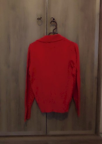 Kırmızı Düğmeli kışlık Kadın Hırka S beden - Görsel 4