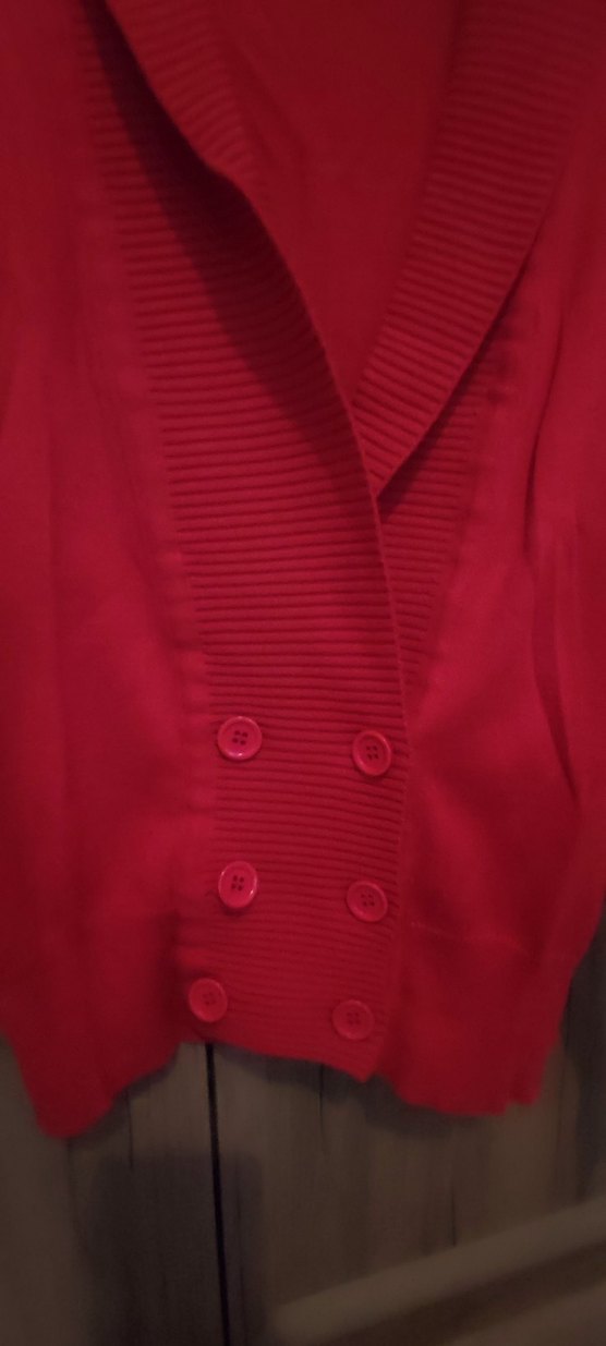 Kırmızı Düğmeli kışlık Kadın Hırka S beden - Görsel 3