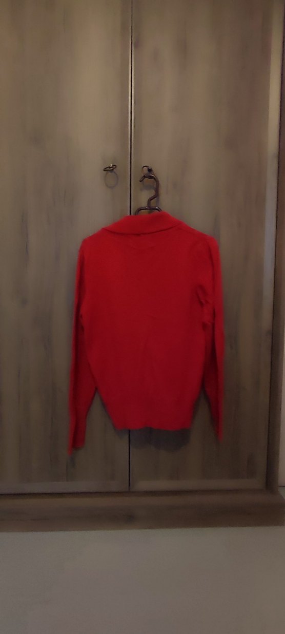 Kırmızı Düğmeli kışlık Kadın Hırka S beden - Görsel 4