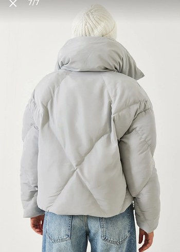 Bianco Lucci oversize şişme mont Gri Kadın 38 - Görsel 4