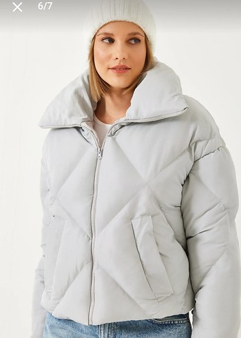 Bianco Lucci oversize şişme mont Gri Kadın 38 - Görsel 2