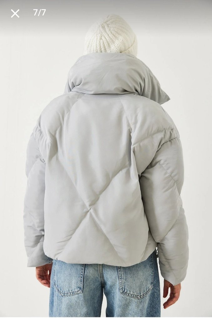 Bianco Lucci oversize şişme mont Gri Kadın 38 - Görsel 4