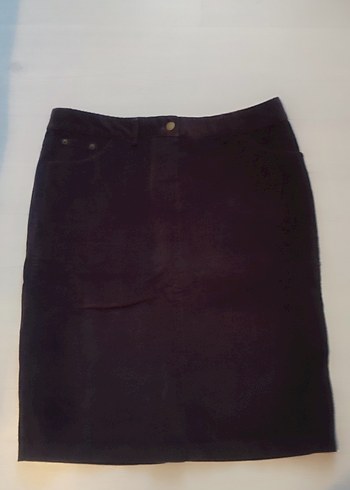 Park Bravo Bordo ince fitilli Süet kadife Midi Etek 40 beden - Görsel 4
