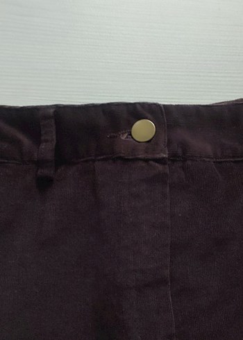 Park Bravo Bordo ince fitilli Süet kadife Midi Etek 40 beden - Görsel 7