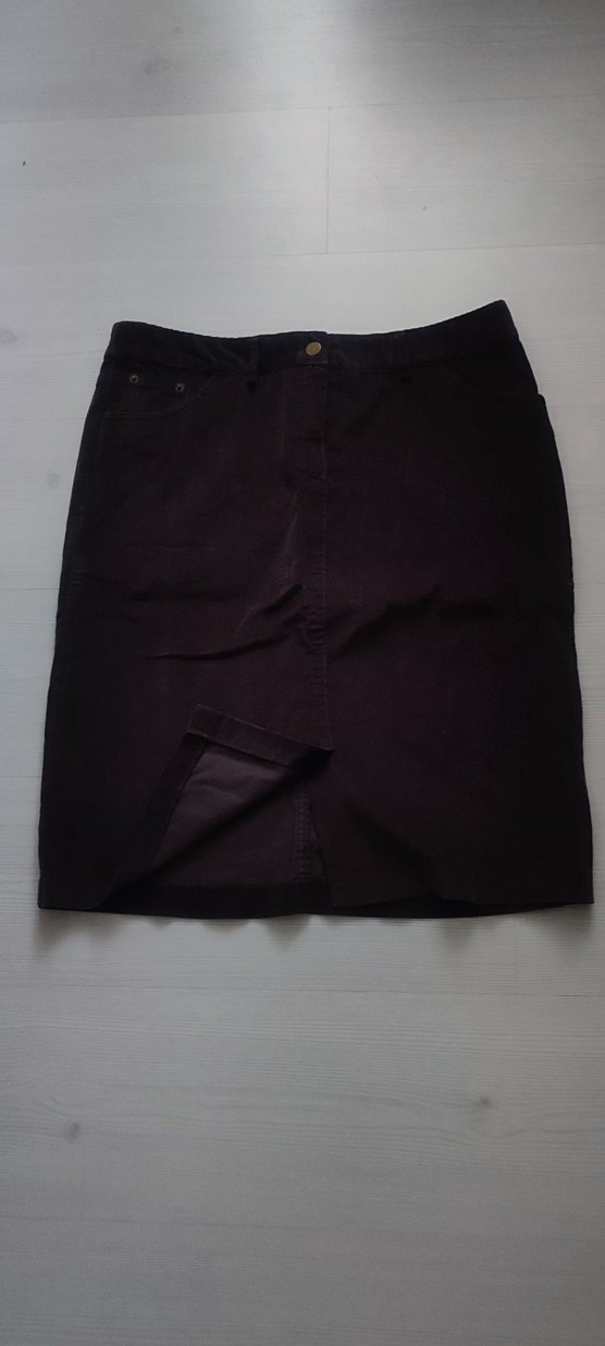 Park Bravo Bordo ince fitilli Süet kadife Midi Etek 40 beden - Görsel 5