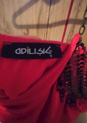 Adil ışık Kırmızı V boncuklu yaka Bluzu S beden - Görsel 2