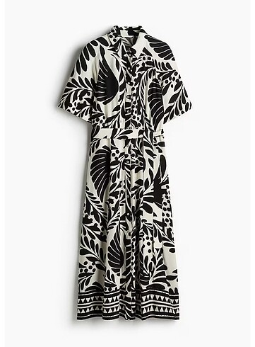 H&M Kuşaklı Gömlek Elbise
