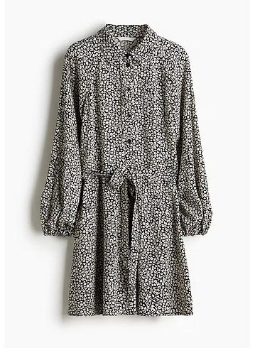 H&M Balon Kollu Gömlek Elbise