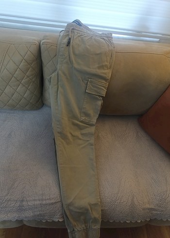 Camel renkli belden lastikli kargo pantolon 42 beden - Görsel 2