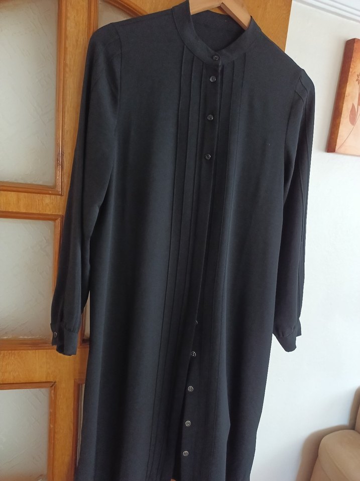 Düğmeli Siyah Uzun Kollu Bluz - Görsel 4