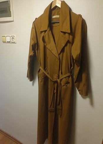 HE QA marka Kuşaklı Uzun Trençkot - Görsel 3