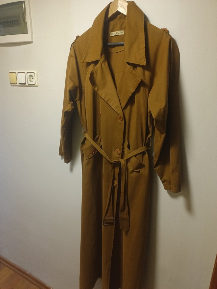 HE QA marka Kuşaklı Uzun Trençkot - Görsel 3