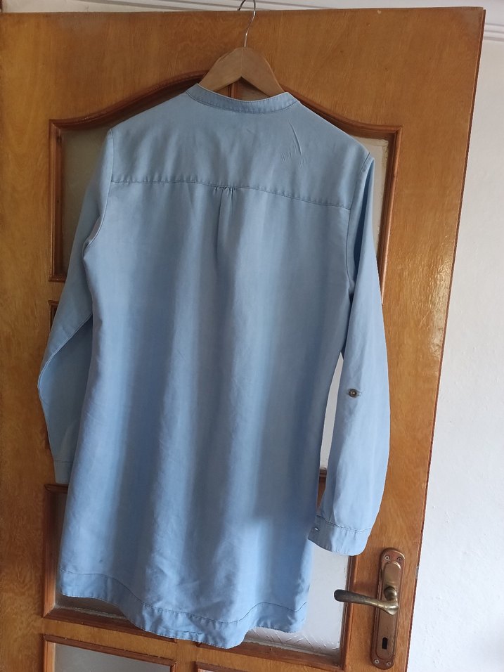 Mavi Düğmeli Kot Gömlek - Görsel 3