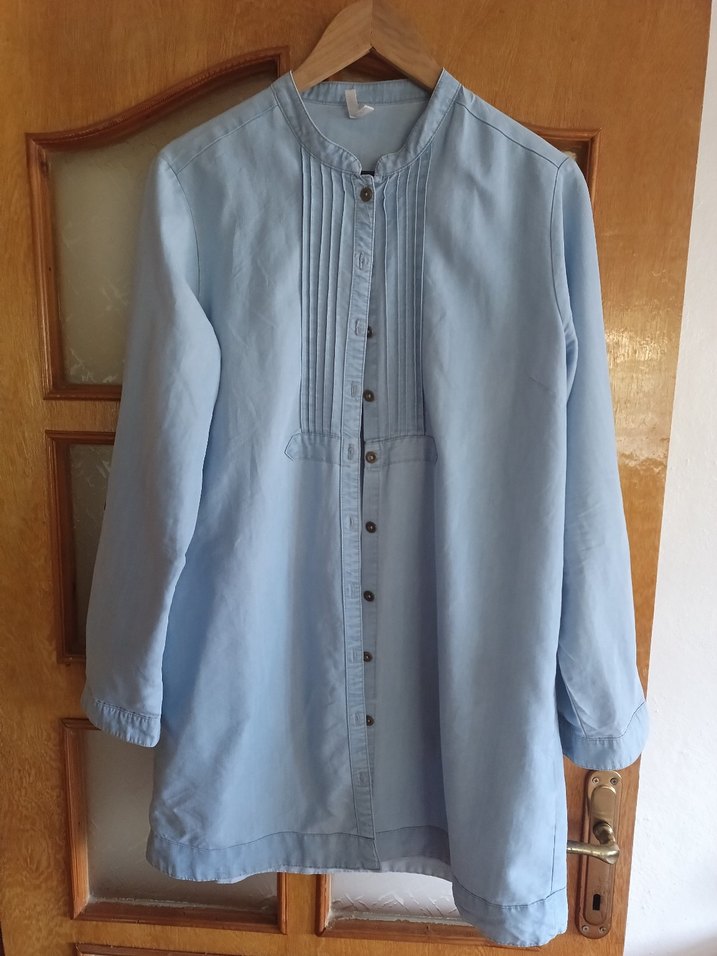 Mavi Düğmeli Kot Gömlek - Görsel 2